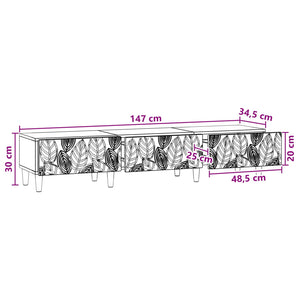 Ντουλάπι TV 147 x 34,5 x 30 εκ Μαύρο Επεξεργασμένο Ξύλο - Pakobazaar