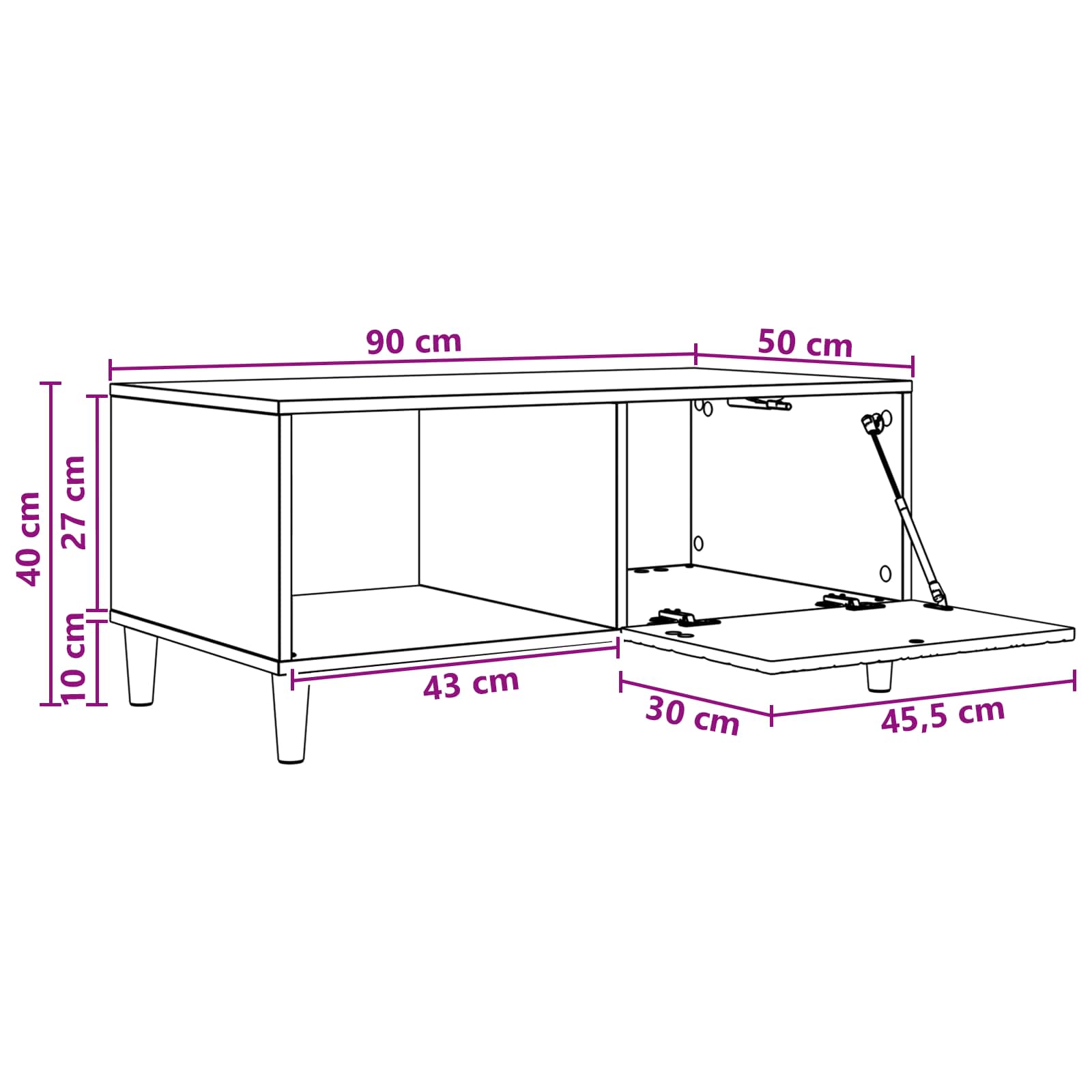 Τραπεζάκι σαλονιού Γκρι Σκυροδέματος 90 x 50 x 40 cm - Pakobazaar