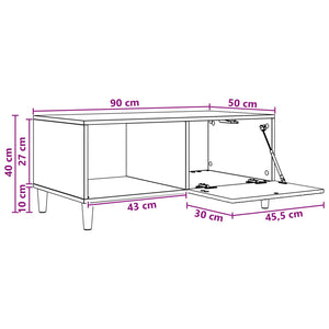 Τραπεζάκι σαλονιού Γυαλιστερό Λευκό 90 x 50 x 40 cm - Pakobazaar