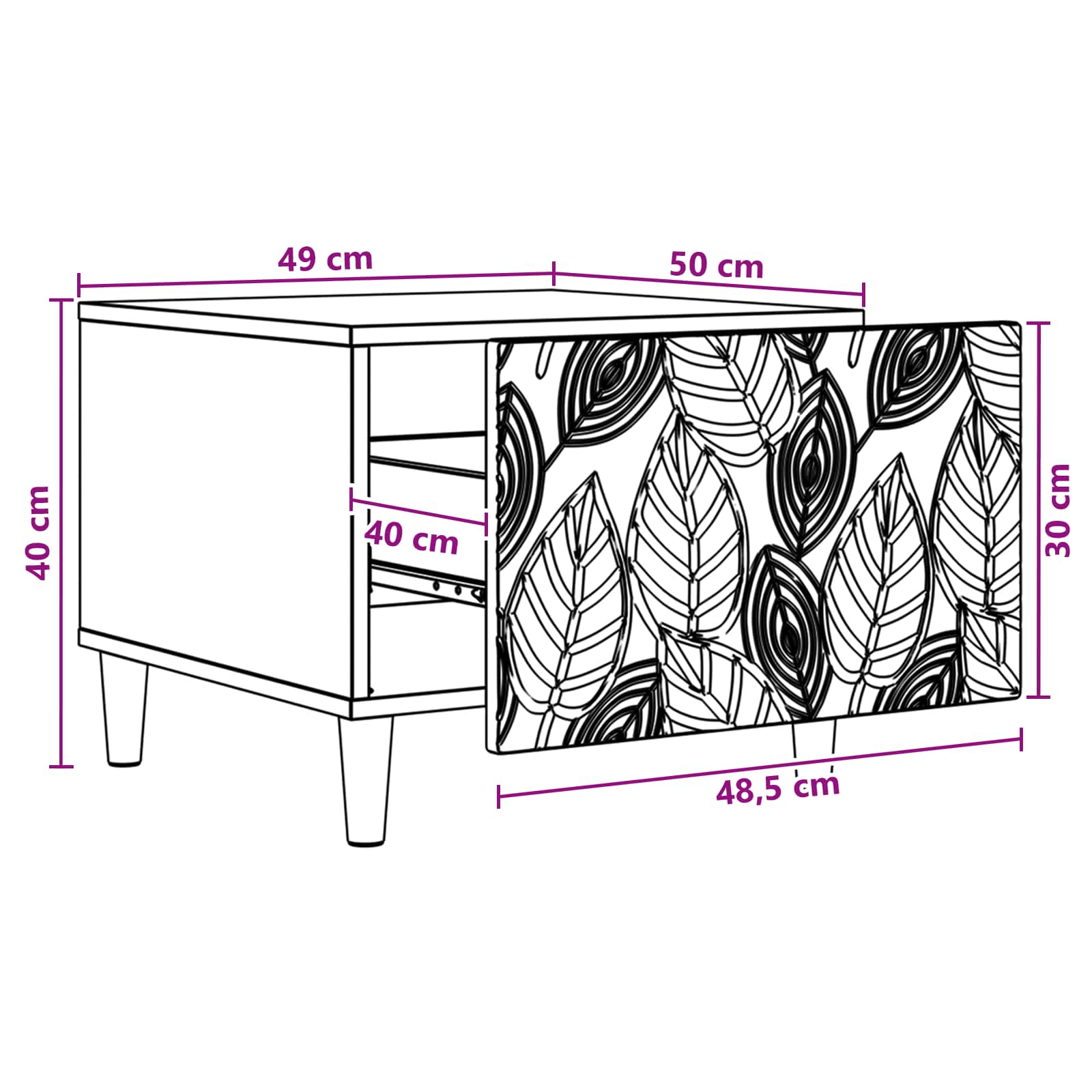 Τραπεζάκι σαλονιού Artisan Δρυς 50 x 49 x 40 εκ - Pakobazaar