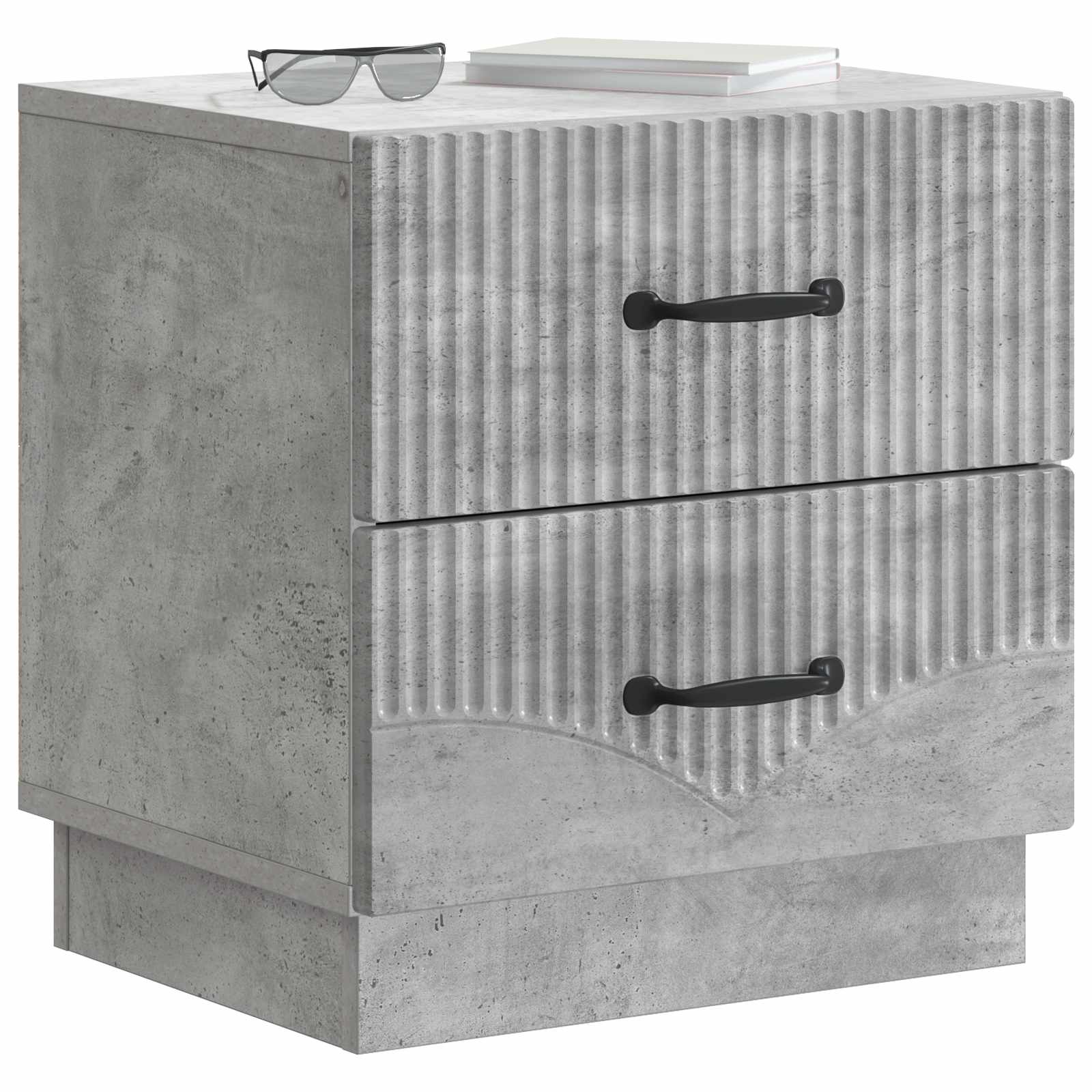 Κομοδίνο με συρτάρι Γκρι Σκυροδέματος 43 x 34,5 x 44,5 εκ - Pakobazaar