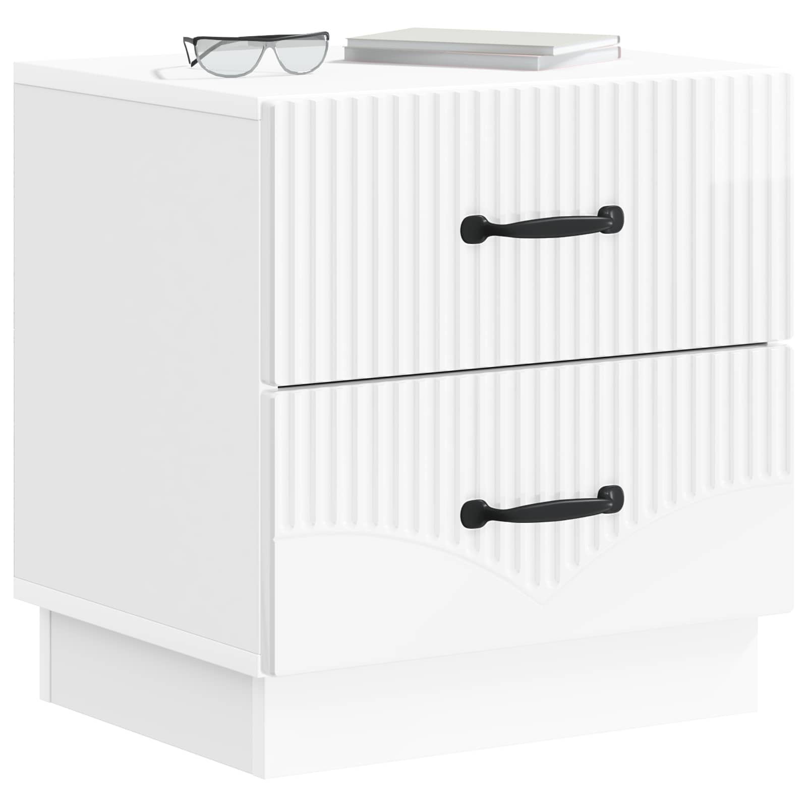 Κομοδίνο με συρτάρι Γυαλιστερό Λευκό 43 x 34,5 x 44,5 εκ - Pakobazaar