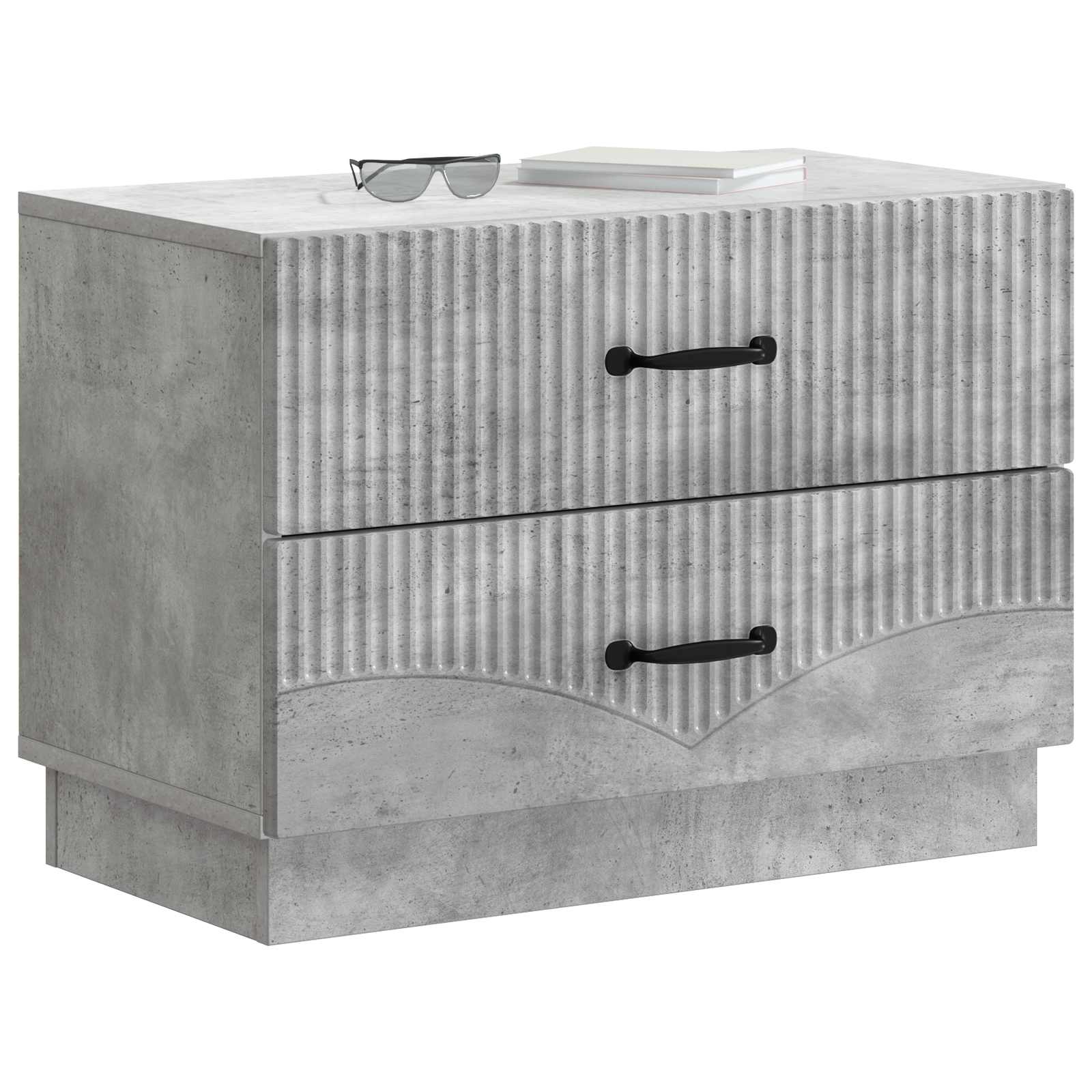 Κομοδίνο με συρτάρι Γκρι Σκυροδέματος 62 x 34,5 x 44,5 εκ - Pakobazaar