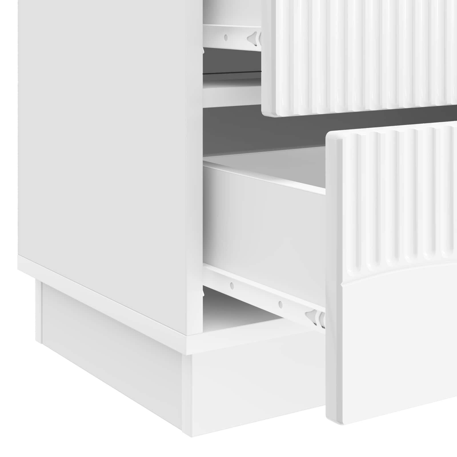 Κομοδίνο με συρτάρι Γυαλιστερό Λευκό 62 x 34,5 x 44,5 εκ - Pakobazaar