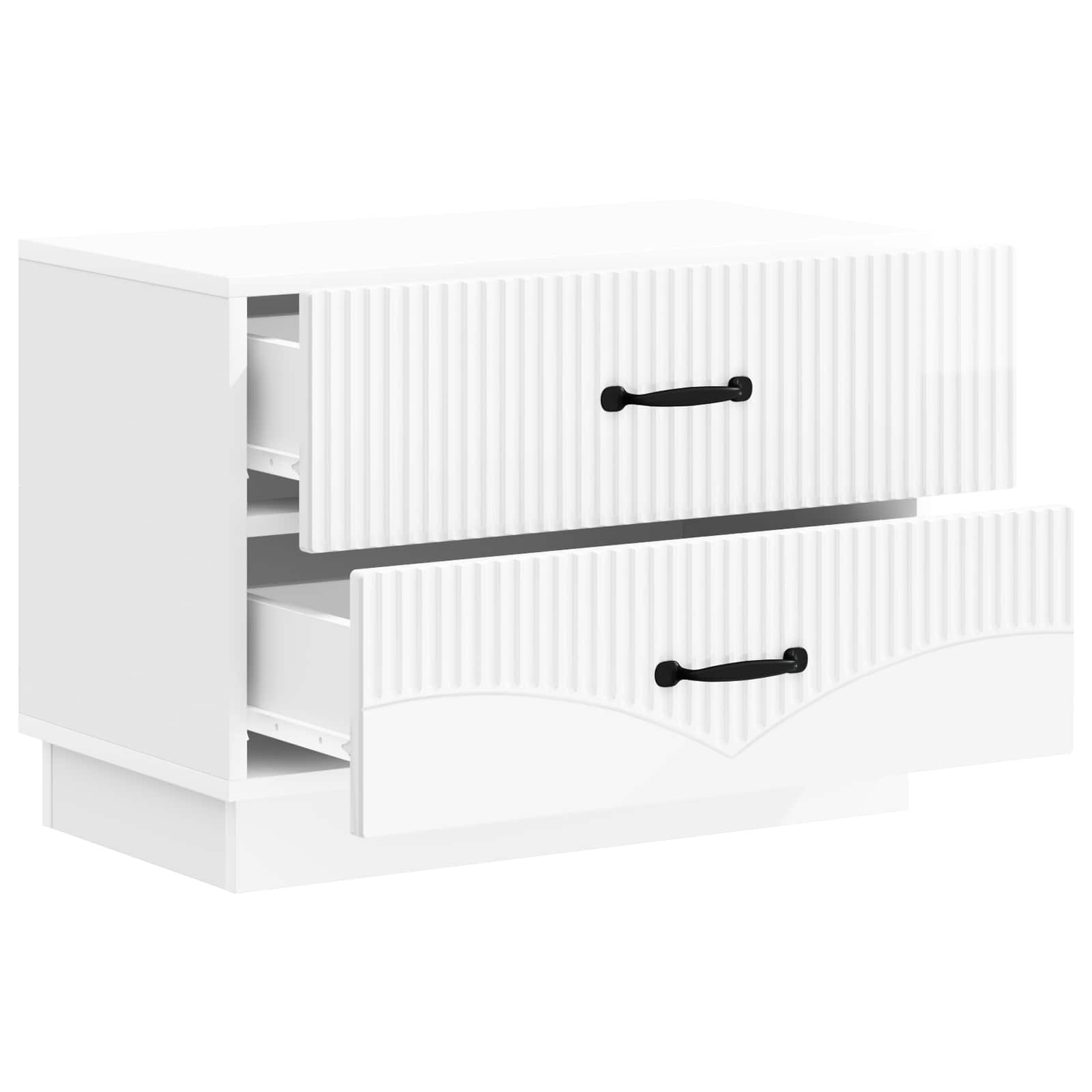 Κομοδίνο με συρτάρι Γυαλιστερό Λευκό 62 x 34,5 x 44,5 εκ - Pakobazaar