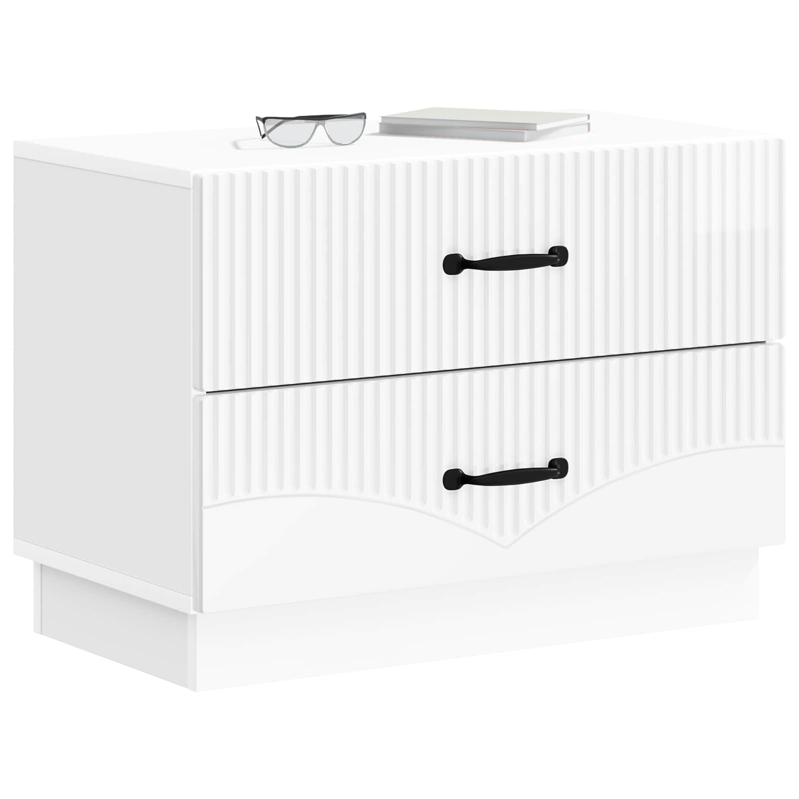 Κομοδίνο με συρτάρι Γυαλιστερό Λευκό 62 x 34,5 x 44,5 εκ - Pakobazaar