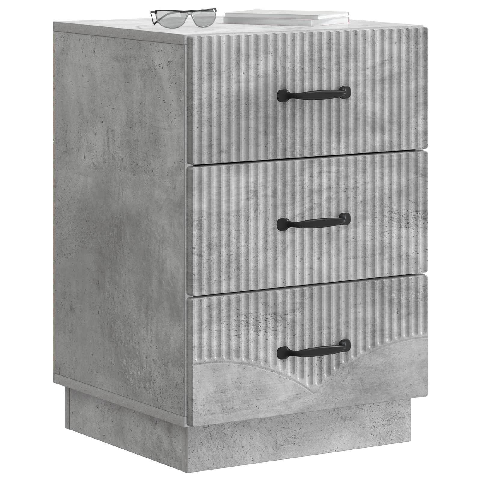 Κομοδίνο με συρτάρι Γκρι Σκυροδέματος 43 x 41 x 63,5 εκ. - Pakobazaar
