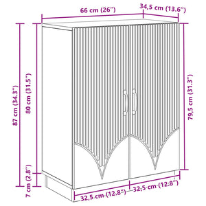 Πλαϊνό γραφείο Καπνισμένο Ξύλο Δρυός 66 x 34,5 x 87 εκ. - Pakobazaar