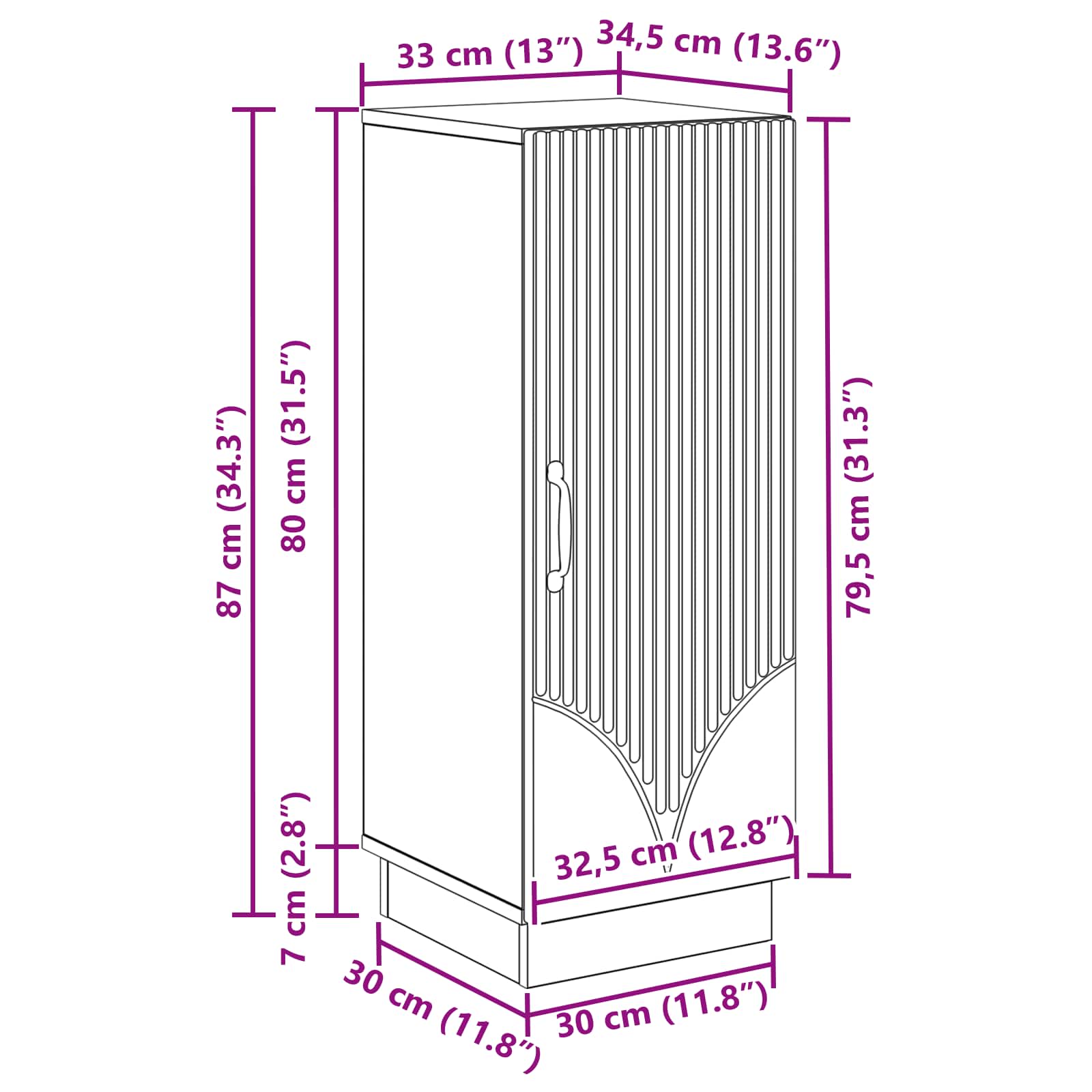Πλαϊνό γραφείο Sonoma Δρυς 33 x 34,5 x 87 εκ. - Pakobazaar