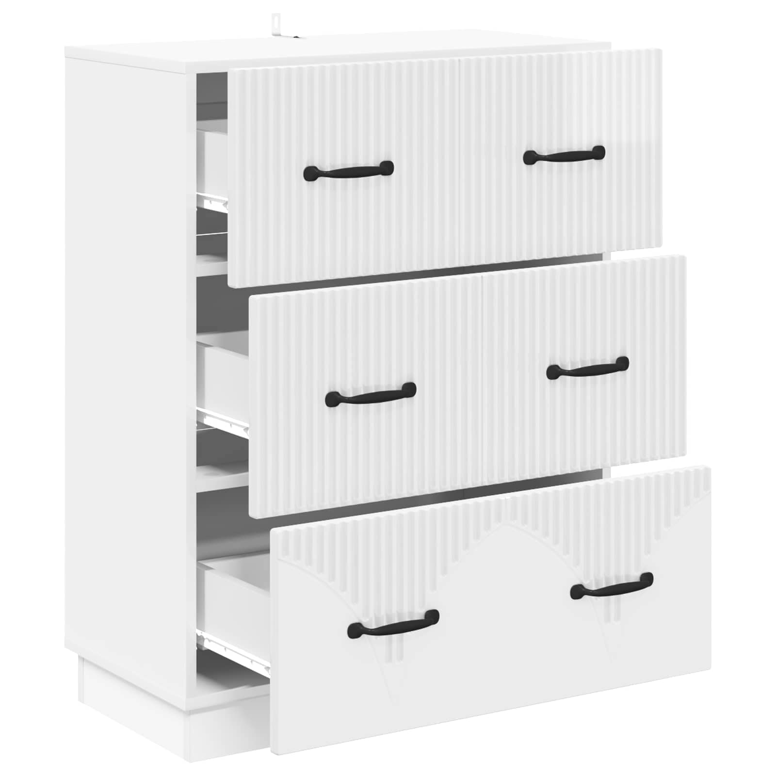 Ντουλάπι με Συρτάρια Γυαλιστερό Λευκό 66 x 34,5 x 87 εκ. - Pakobazaar
