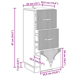 Ντουλάπι με Συρτάρια Sonoma Δρυς 33 x 34,5 x 87 εκ. - Pakobazaar