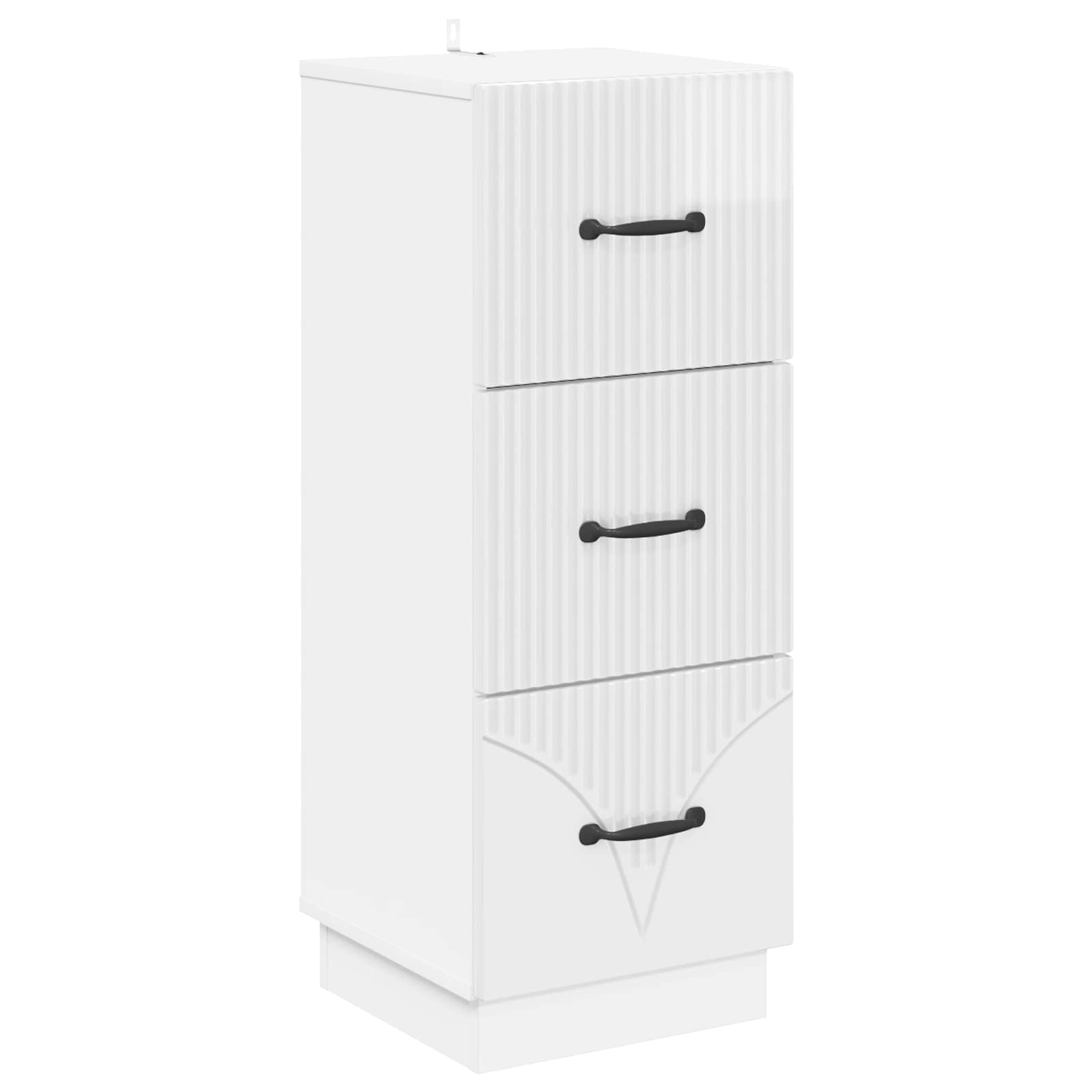 Ντουλάπι με Συρτάρια Γυαλιστερό Λευκό 33 x 34,5 x 87 εκ. - Pakobazaar