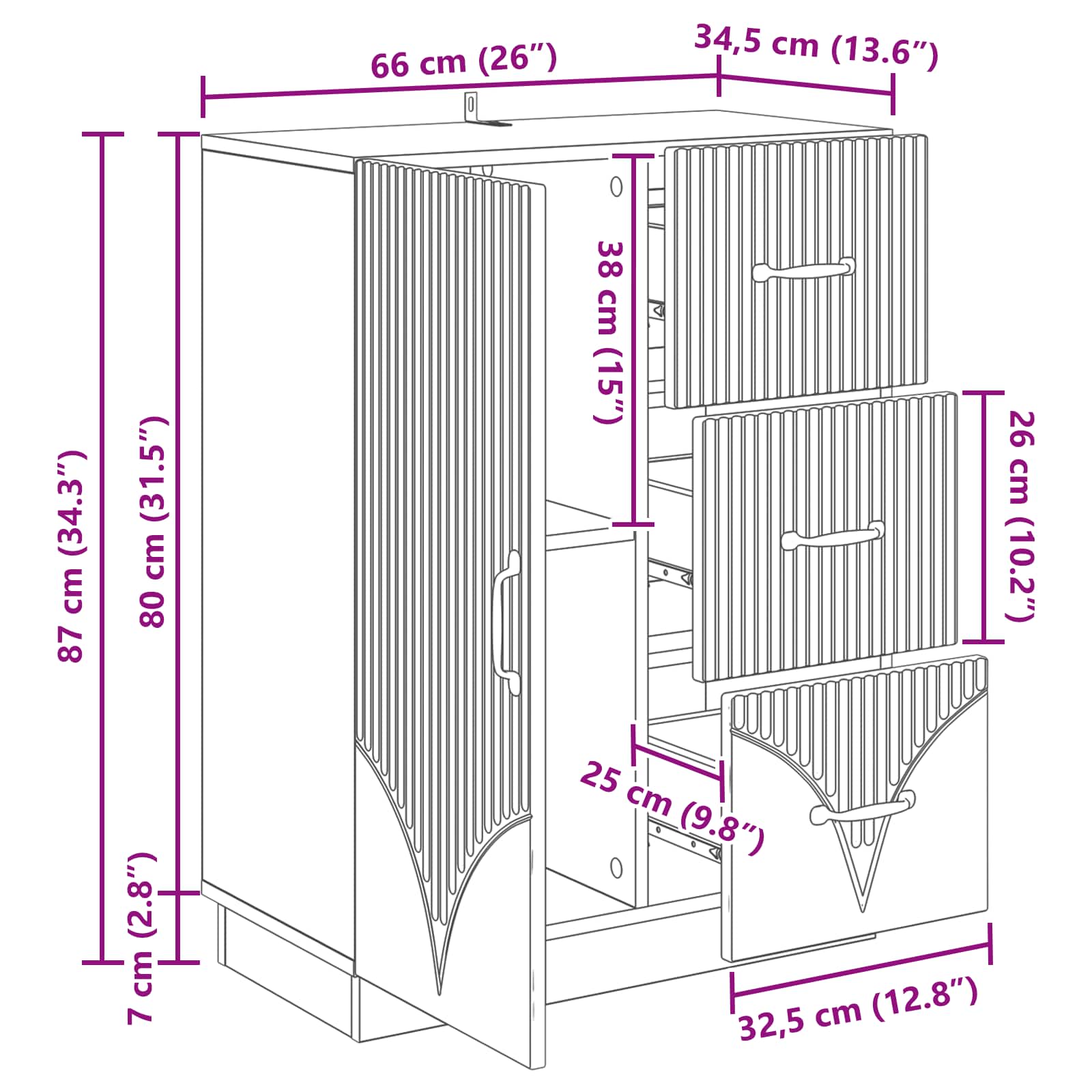 Πλαϊνό γραφείο με συρτάρι Artisan Δρυς 66 x 34,5 x 87 εκ. - Pakobazaar