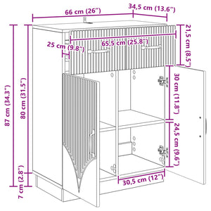 Πλαϊνό γραφείο με συρτάρι Sonoma Δρυς 66 x 34,5 x 87 εκ. - Pakobazaar