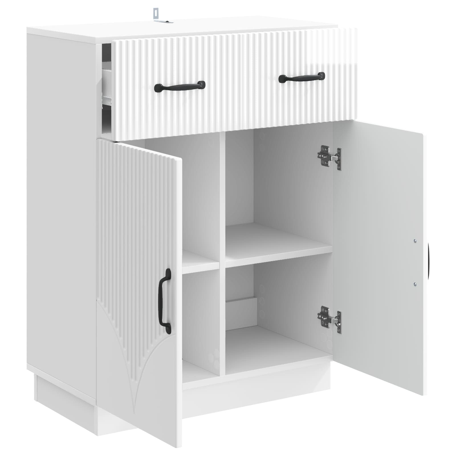 Πλαϊνό γραφείο με συρτάρι Γυαλιστερό Λευκό 66 x 34,5 x 87 εκ. - Pakobazaar
