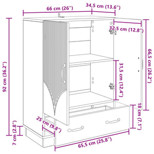 Πλαϊνό γραφείο με συρτάρι Sonoma Δρυς 66 x 34,5 x 92 εκ. - Pakobazaar
