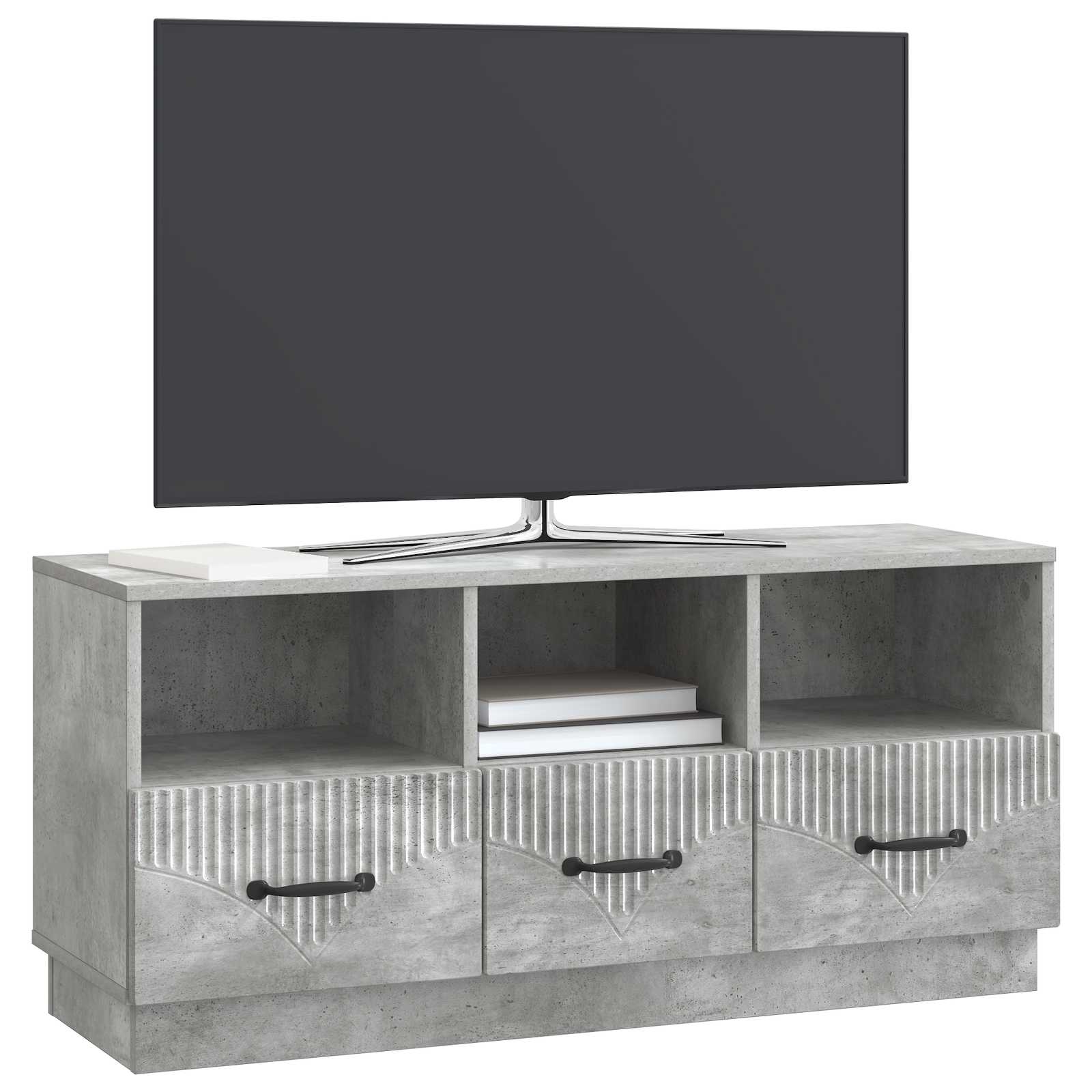 Ντουλάπι TV με συρτάρι Γκρι Σκυροδέματος 102 x 34,5 x 47 εκ - Pakobazaar