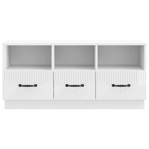 Ντουλάπι TV με συρτάρι Γυαλιστερό Λευκό 102 x 34,5 x 47 εκ - Pakobazaar