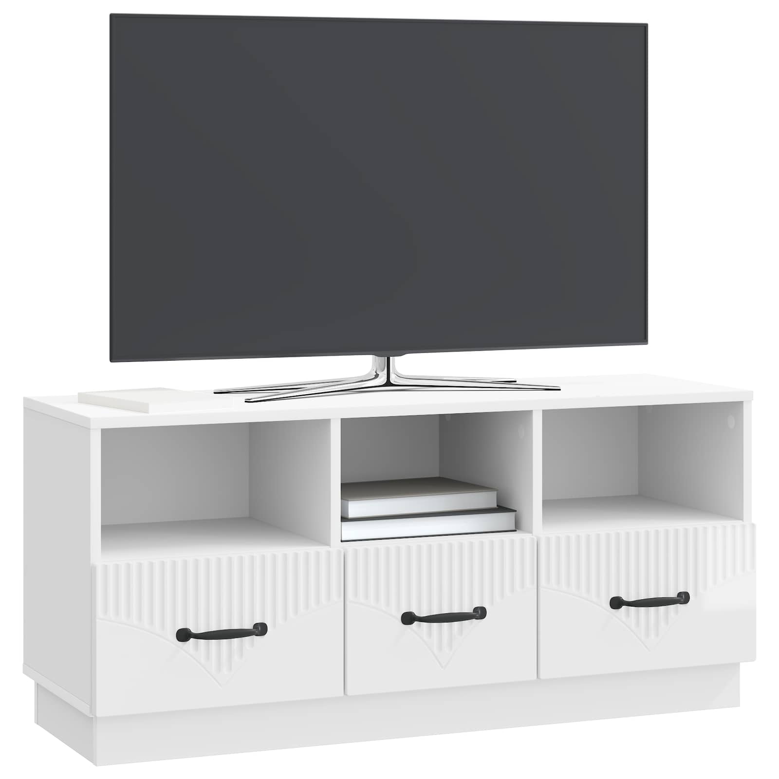 Ντουλάπι TV με συρτάρι Γυαλιστερό Λευκό 102 x 34,5 x 47 εκ - Pakobazaar