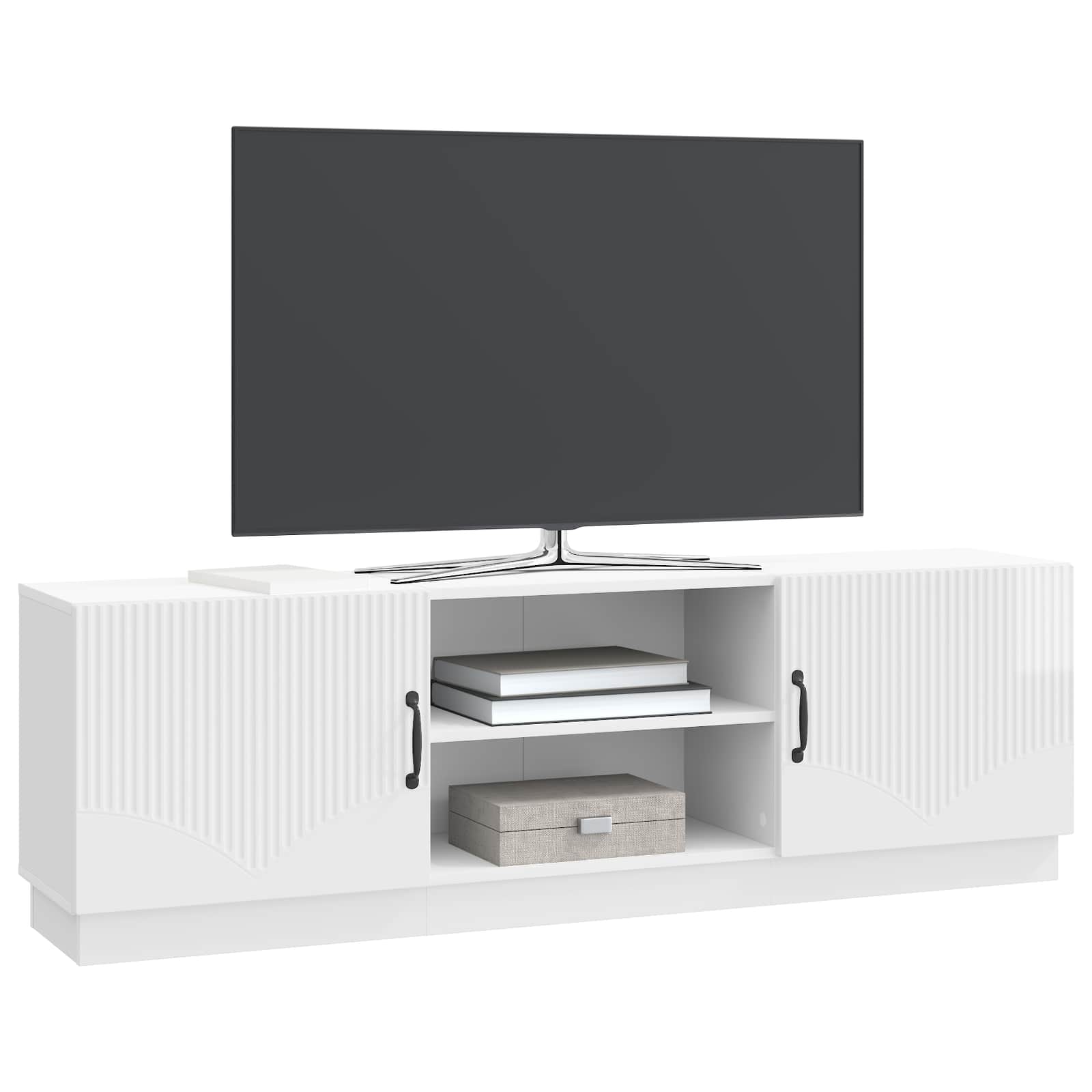 Ντουλάπι TV Γυαλιστερό Λευκό 150 x 31 x 47 εκ - Pakobazaar