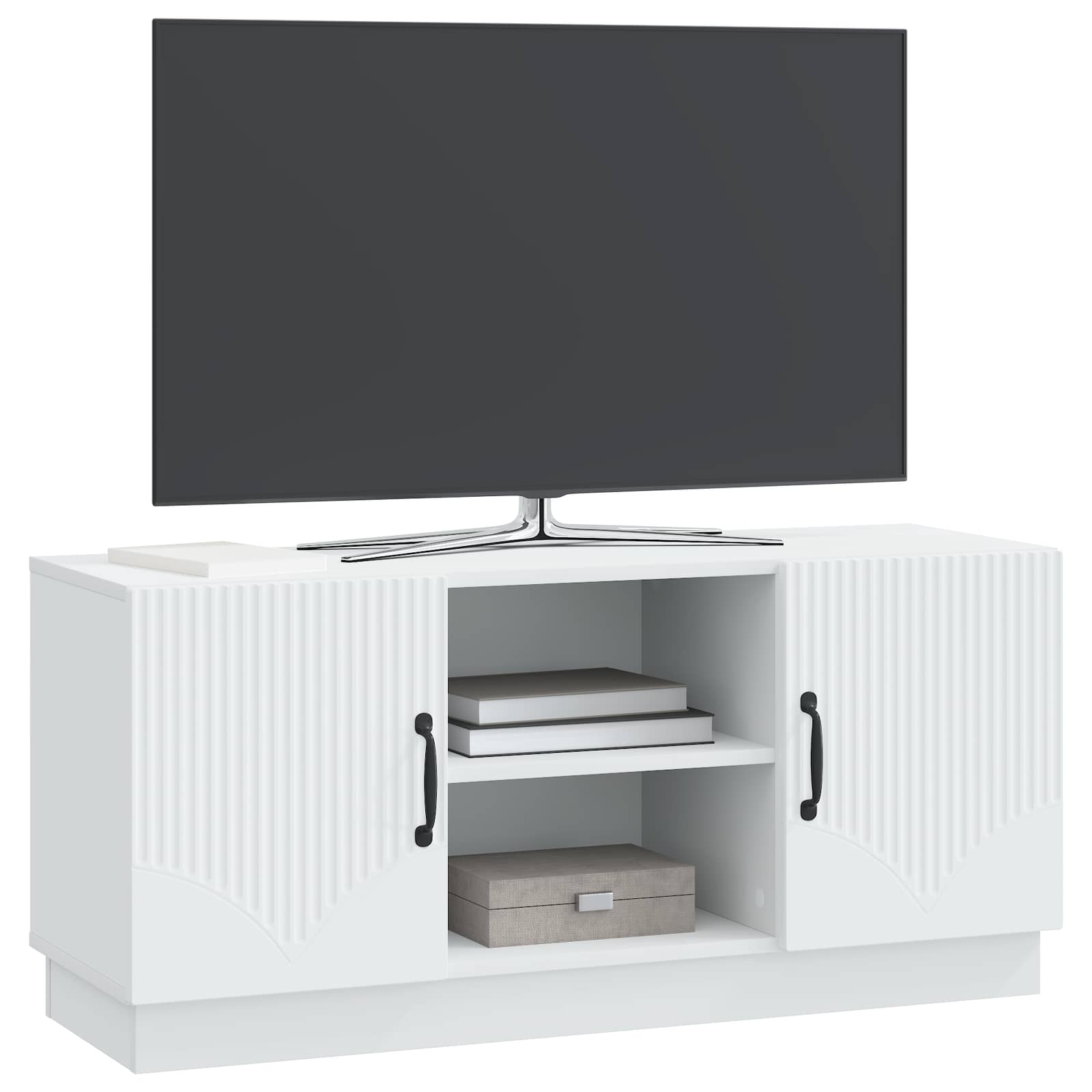 Ντουλάπι TV Λευκό 102 x 34,5 x 47 εκ Επεξεργασμένο Ξύλο - Pakobazaar