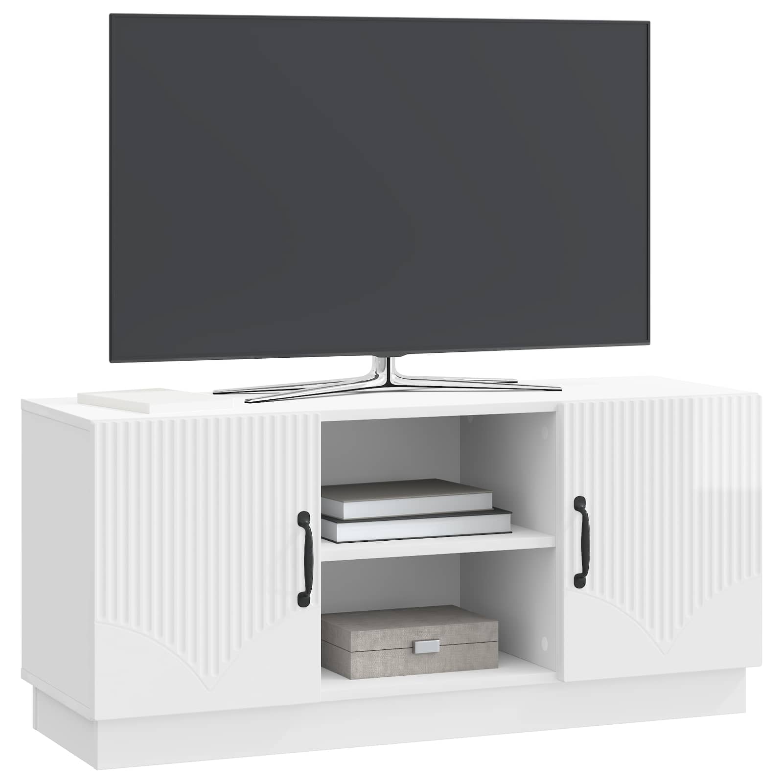 Ντουλάπι TV Γυαλιστερό Λευκό 102 x 34,5 x 47 εκ - Pakobazaar