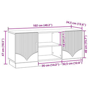Ντουλάπι TV Γκρι Sonoma 102 x 34,5 x 47 εκ Επεξεργασμένο Ξύλο - Pakobazaar