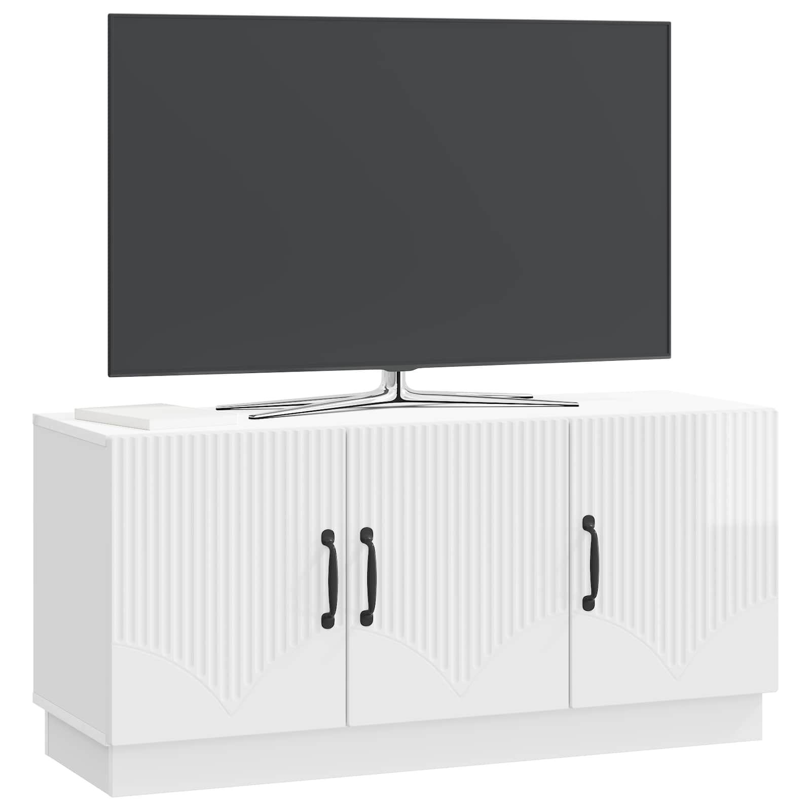Ντουλάπι TV Γυαλιστερό Λευκό 99 x 34,5 x 47 εκ - Pakobazaar