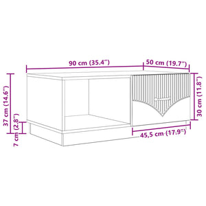 Τραπεζάκι σαλονιού Γυαλιστερό Λευκό 90 x 50 x 37 εκ - Pakobazaar