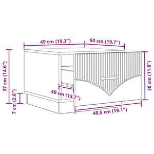 Τραπεζάκι σαλονιού με συρτάρι Sonoma Δρυς 49 x 50 x 37 εκ. - Pakobazaar