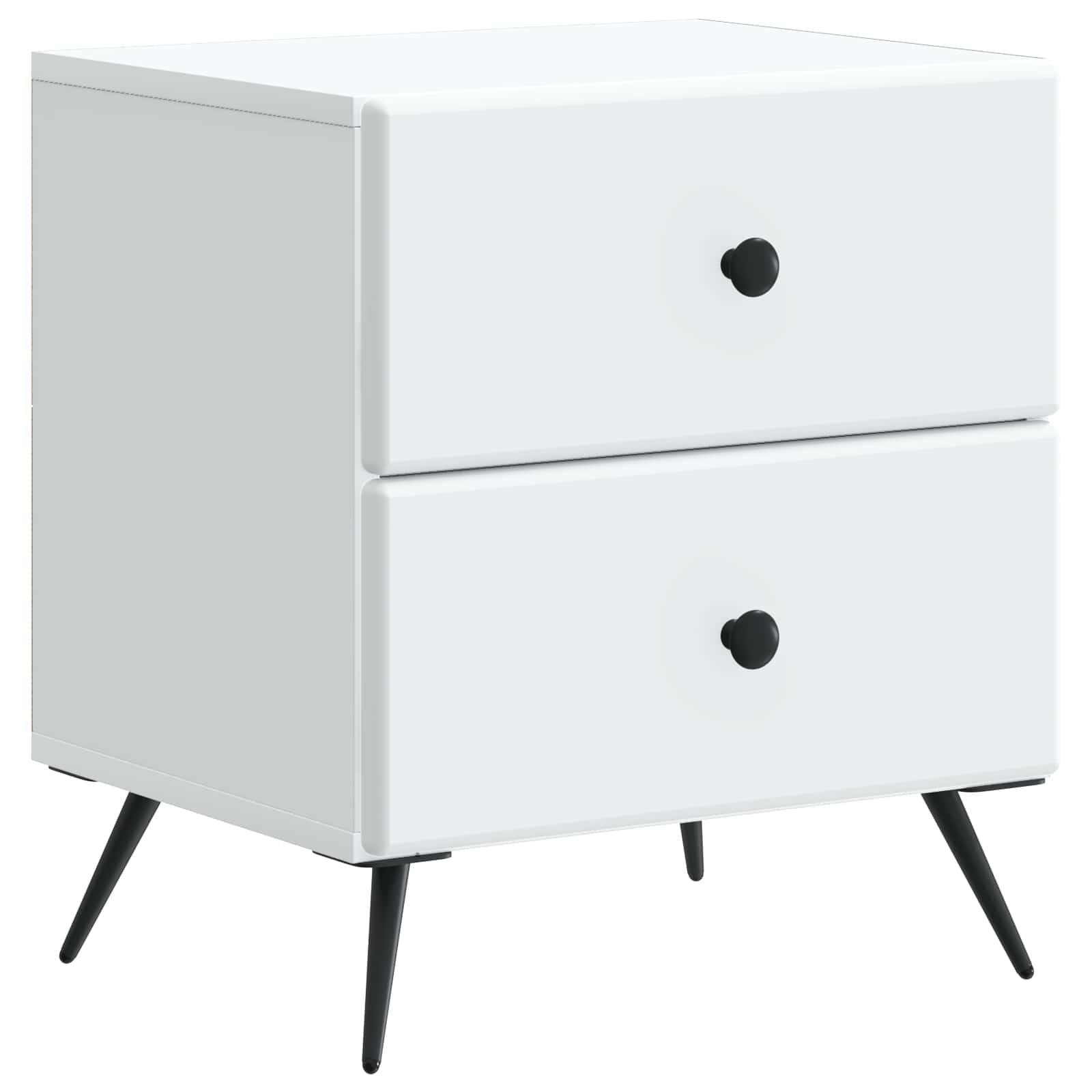 Κομοδίνο 2 pcs Λευκό 43 x 34,5 x 47,5 εκ Επεξεργασμένο Ξύλο - Pakobazaar