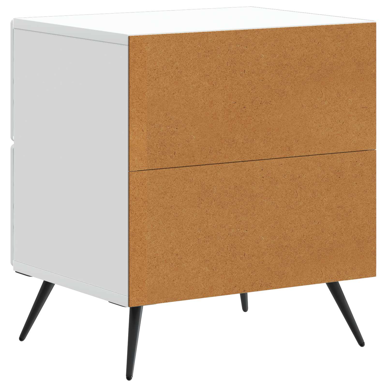 Κομοδίνο 2 pcs Λευκό 43 x 34,5 x 47,5 εκ Επεξεργασμένο Ξύλο - Pakobazaar
