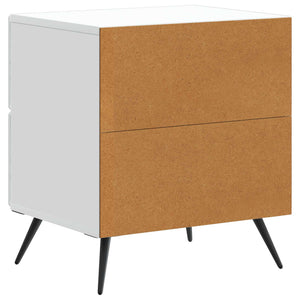 Κομοδίνο 2 pcs Λευκό 43 x 34,5 x 47,5 εκ Επεξεργασμένο Ξύλο - Pakobazaar