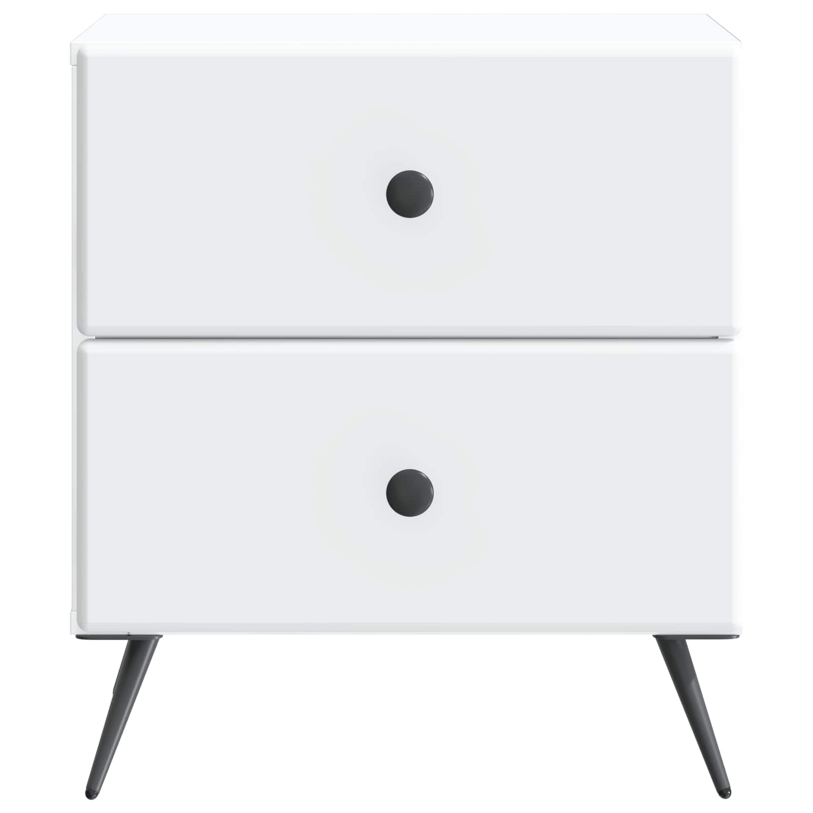 Κομοδίνο 2 pcs Λευκό 43 x 34,5 x 47,5 εκ Επεξεργασμένο Ξύλο - Pakobazaar