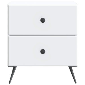 Κομοδίνο 2 pcs Λευκό 43 x 34,5 x 47,5 εκ Επεξεργασμένο Ξύλο - Pakobazaar