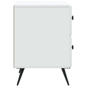 Κομοδίνο 2 pcs Λευκό 43 x 34,5 x 47,5 εκ Επεξεργασμένο Ξύλο - Pakobazaar