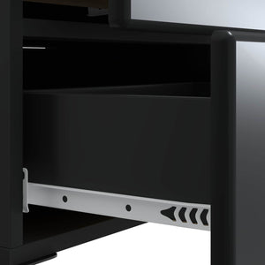 Κομοδίνο 2 pcs Μαύρο 43 x 34,5 x 47,5 εκ Επεξεργασμένο Ξύλο - Pakobazaar