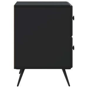 Κομοδίνο 2 pcs Μαύρο 43 x 34,5 x 47,5 εκ Επεξεργασμένο Ξύλο - Pakobazaar