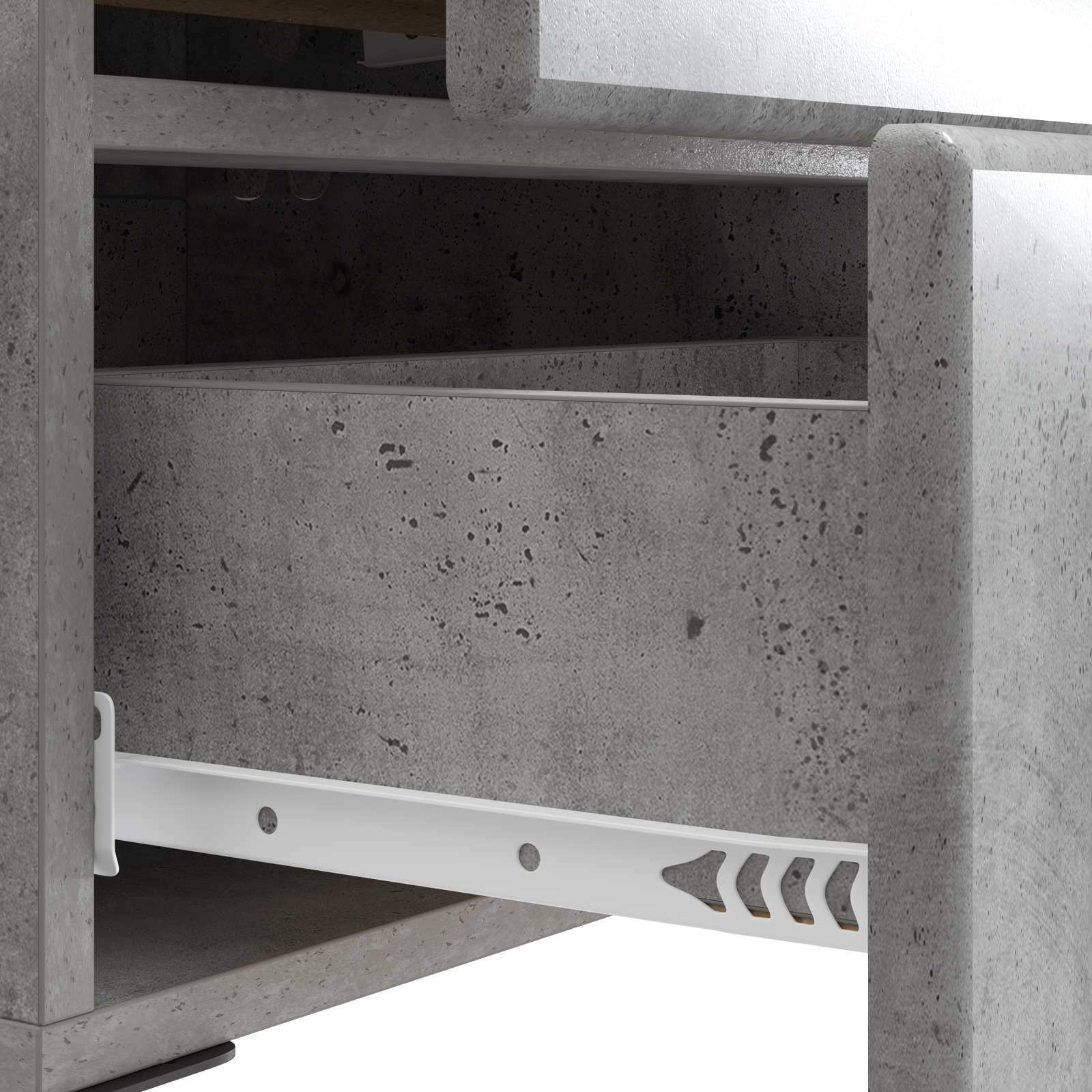 Κομοδίνο με συρτάρι 2 pcs Γκρι Σκυροδέματος 43 x 34,5 x 47,5 εκ - Pakobazaar