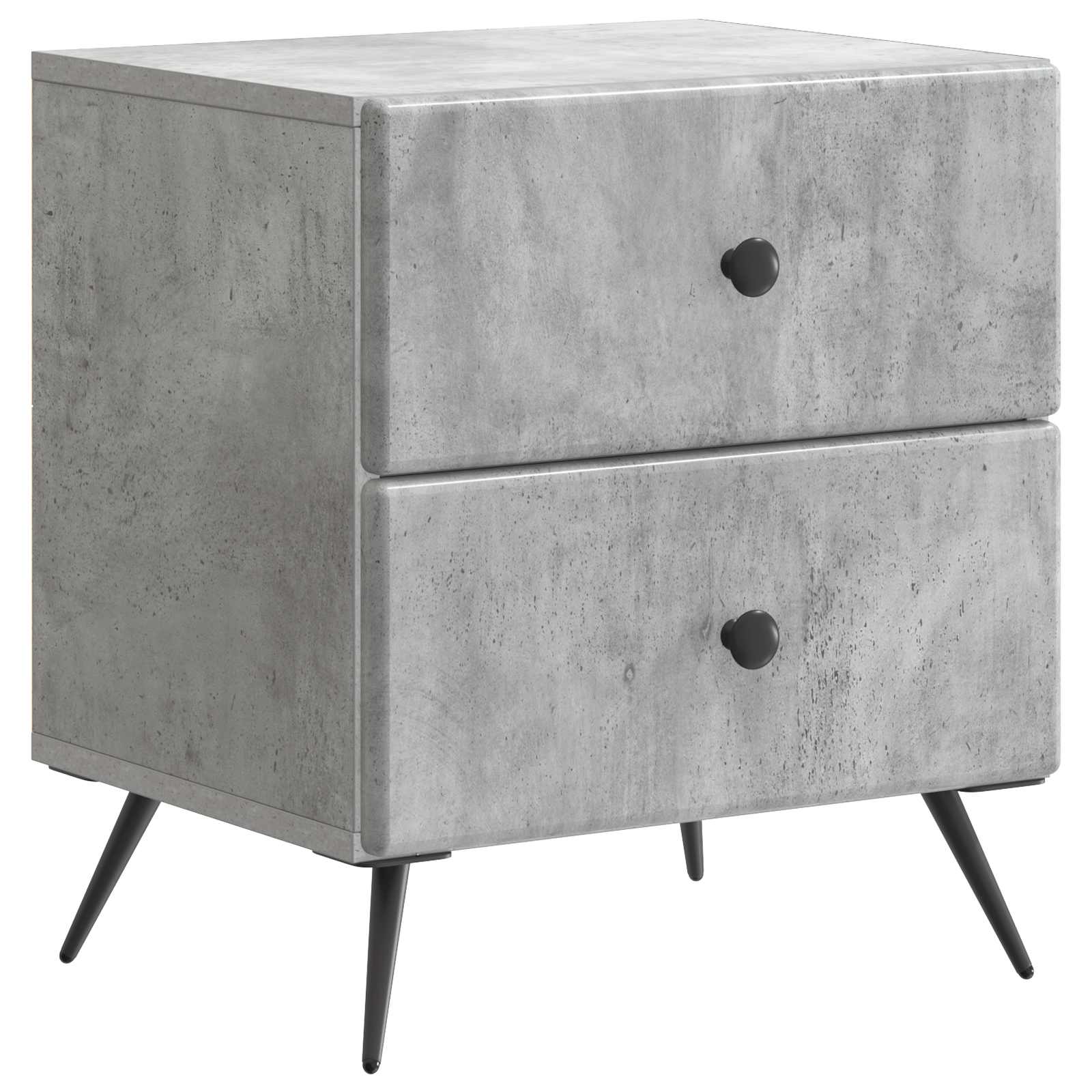 Κομοδίνο με συρτάρι 2 pcs Γκρι Σκυροδέματος 43 x 34,5 x 47,5 εκ - Pakobazaar