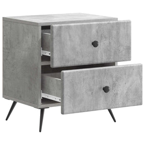 Κομοδίνο με συρτάρι 2 pcs Γκρι Σκυροδέματος 43 x 34,5 x 47,5 εκ - Pakobazaar