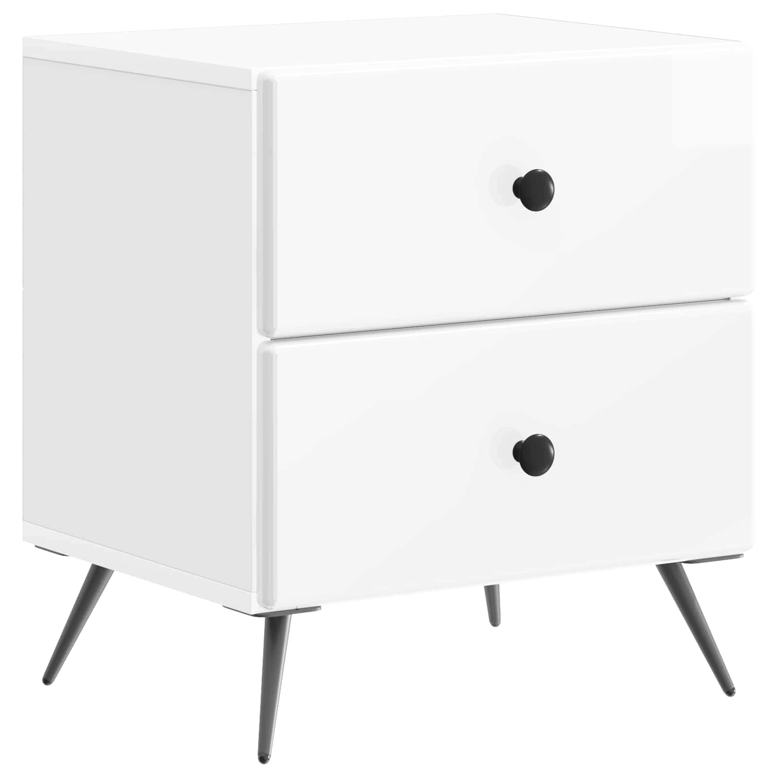 Κομοδίνο με συρτάρι Γυαλιστερό Λευκό 43 x 34,5 x 47,5 εκ - Pakobazaar