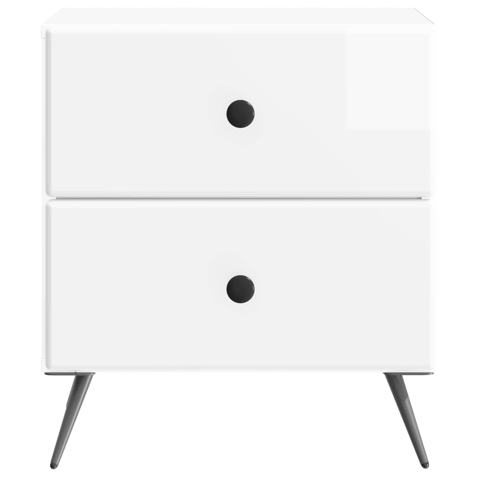 Κομοδίνο με συρτάρι 2 pcs Γυαλιστερό Λευκό 43 x 34,5 x 47,5 εκ - Pakobazaar