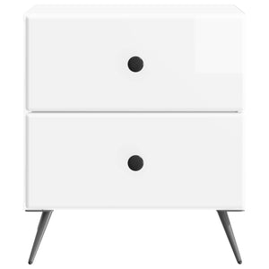 Κομοδίνο με συρτάρι 2 pcs Γυαλιστερό Λευκό 43 x 34,5 x 47,5 εκ - Pakobazaar