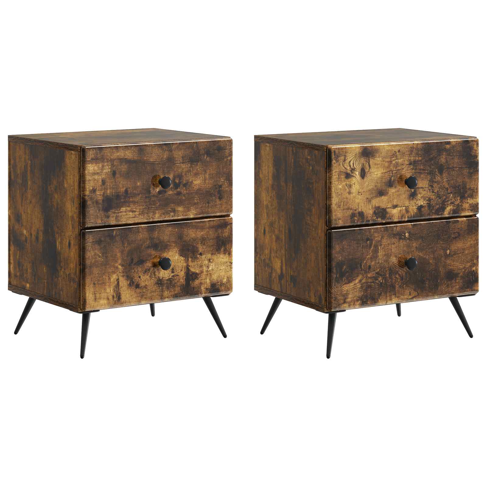 Κομοδίνο 2 pcs Καπνισμένο Ξύλο Δρυός 43 x 34,5 x 47,5 εκ - Pakobazaar