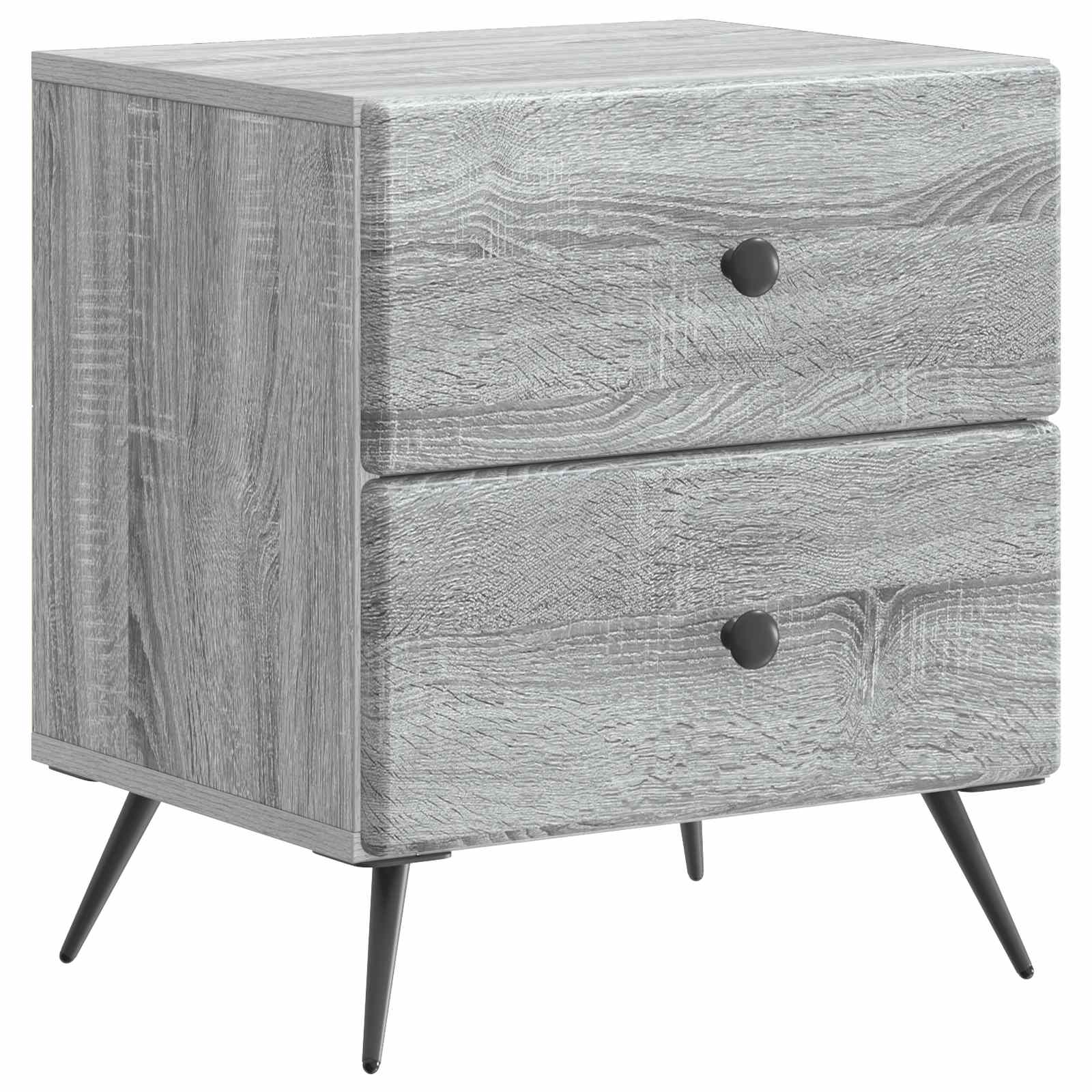 Κομοδίνο με συρτάρι 2 pcs Γκρι Sonoma 43 x 34,5 x 47,5 εκ - Pakobazaar