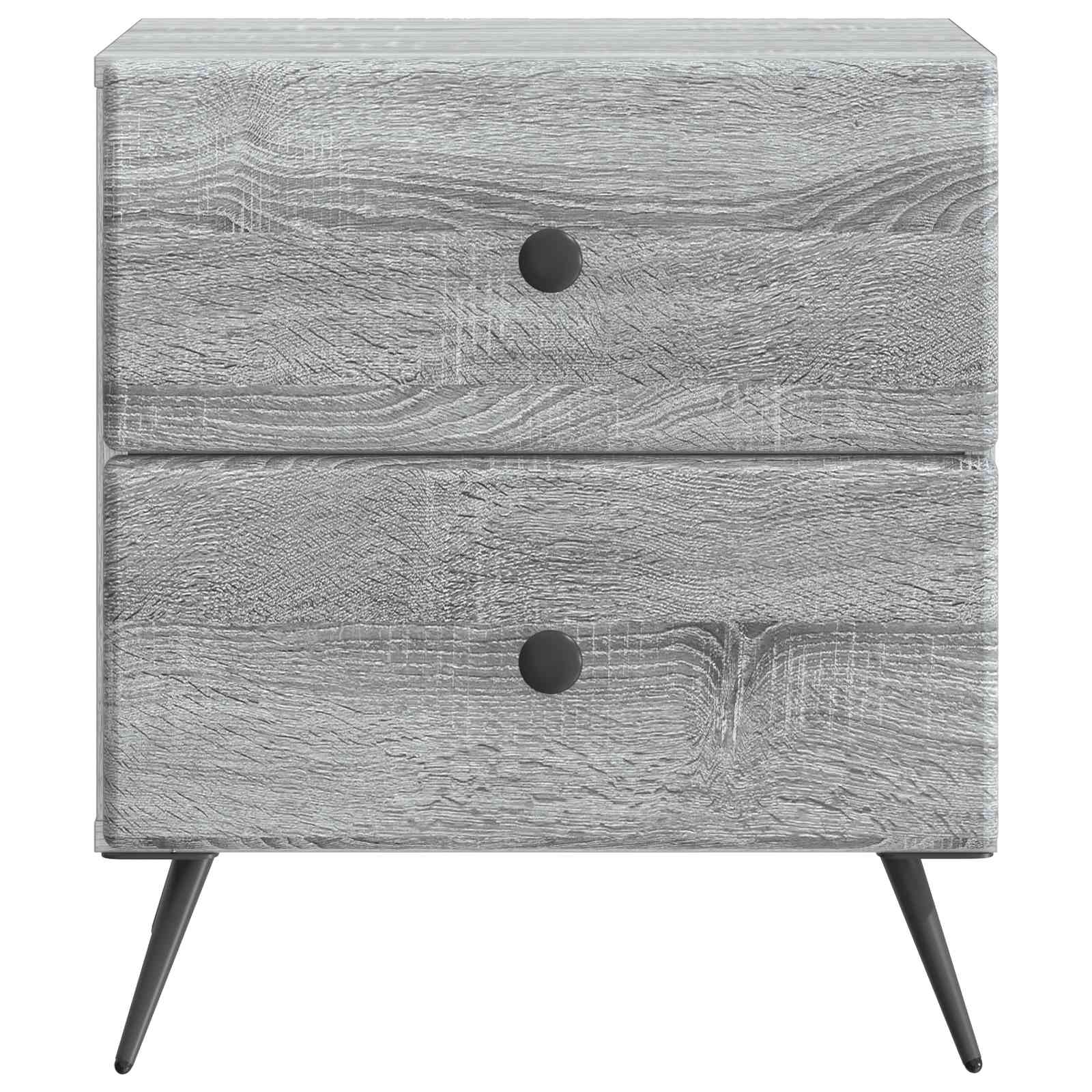 Κομοδίνο με συρτάρι 2 pcs Γκρι Sonoma 43 x 34,5 x 47,5 εκ - Pakobazaar