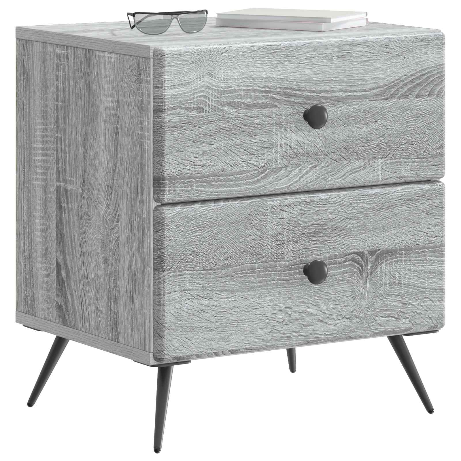 Κομοδίνο με συρτάρι 2 pcs Γκρι Sonoma 43 x 34,5 x 47,5 εκ - Pakobazaar