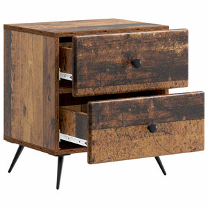 Κομοδίνο με συρτάρι 2 pcs Παλαιωμένο ξύλο 43 x 34,5 x 47,5 εκ - Pakobazaar