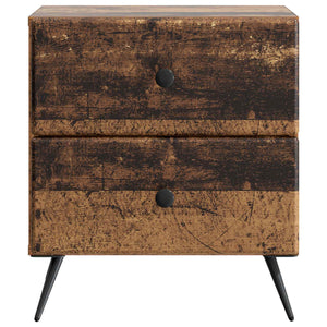 Κομοδίνο με συρτάρι 2 pcs Παλαιωμένο ξύλο 43 x 34,5 x 47,5 εκ - Pakobazaar